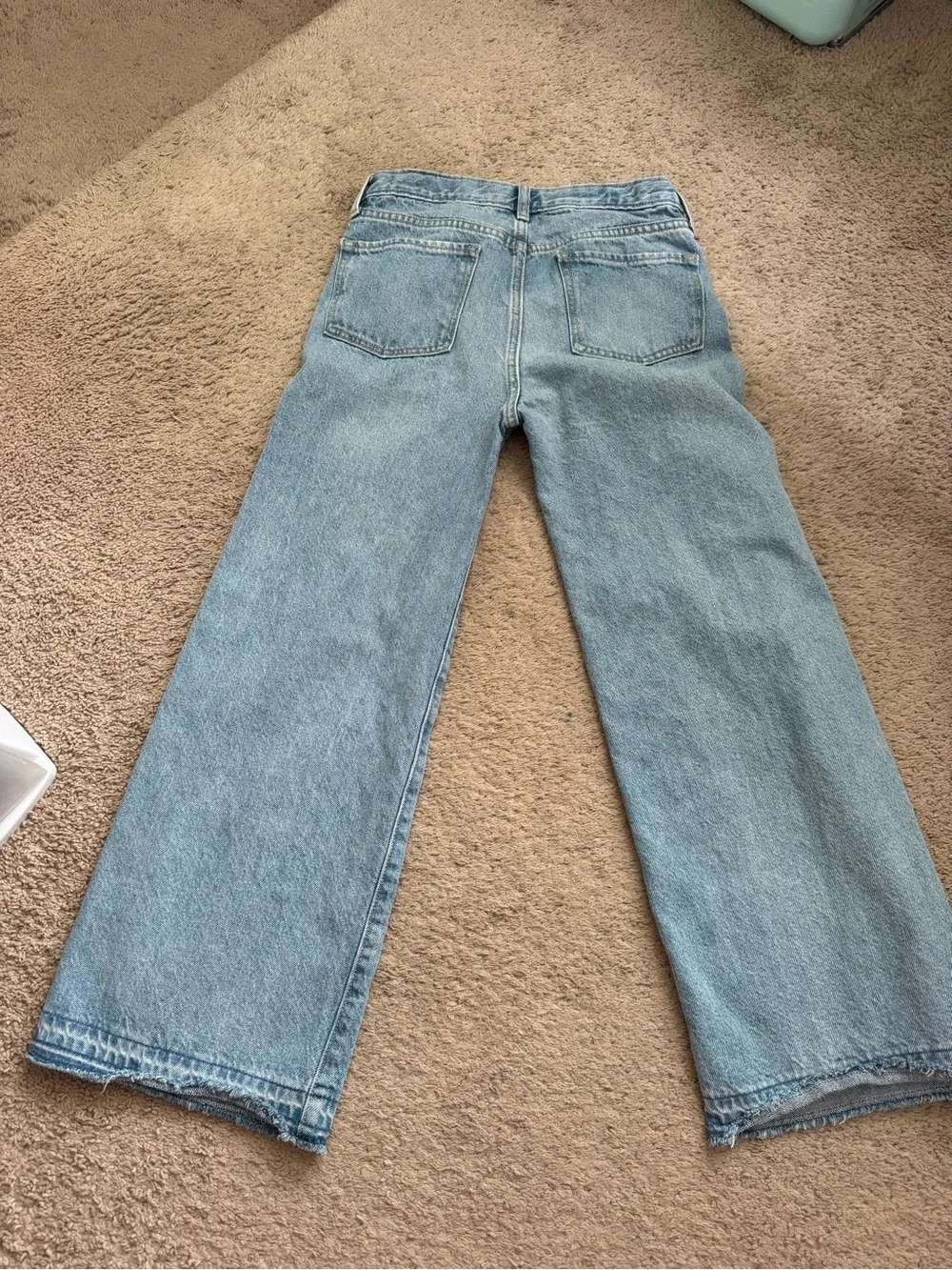 Old Navy Light Blue Wide Leg Distressed Jeans